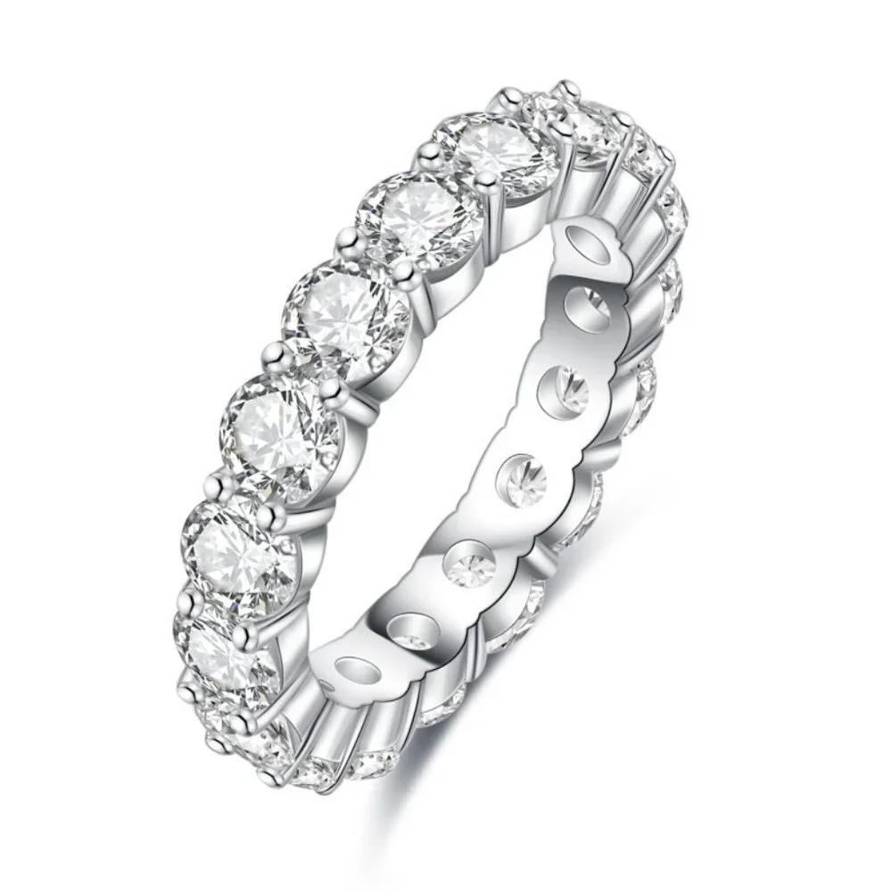 Certified 4~5ct. t.w. Moissanite Diamond Full Eternity Band Ring NEW - Picture 3 of 16
